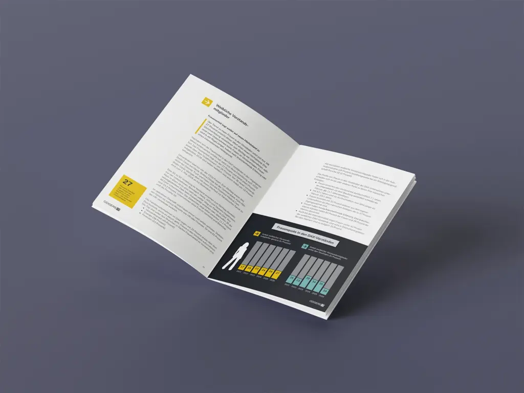 Seitendesign aus dem DAX-Reports für den 13. DAX-Vorstandsreport von Odgers | © Studio Wegener